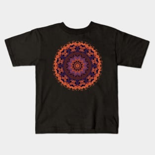 Random Shapes, Irregular Pattern, Orange/Purple Kids T-Shirt